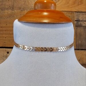 Goldtone Chevron Choker Necklace